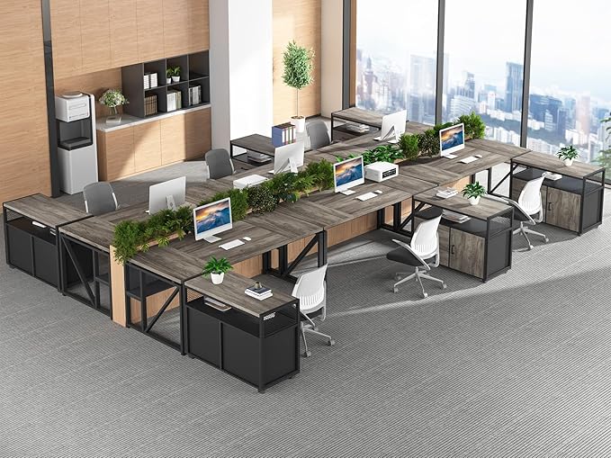 Tribesigns L Shaped Desk with Drawer Cabinet, 2 Piece Home Office Furniture - Image 9