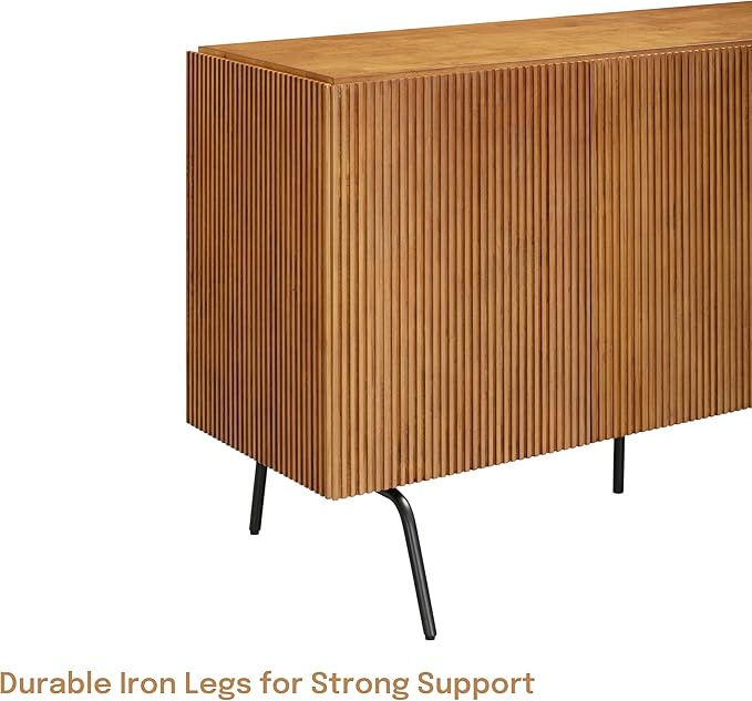 NTC Veil Modern Sideboard with 3 Doors, Buffet Cabinet with Vertical Groove - Image 6