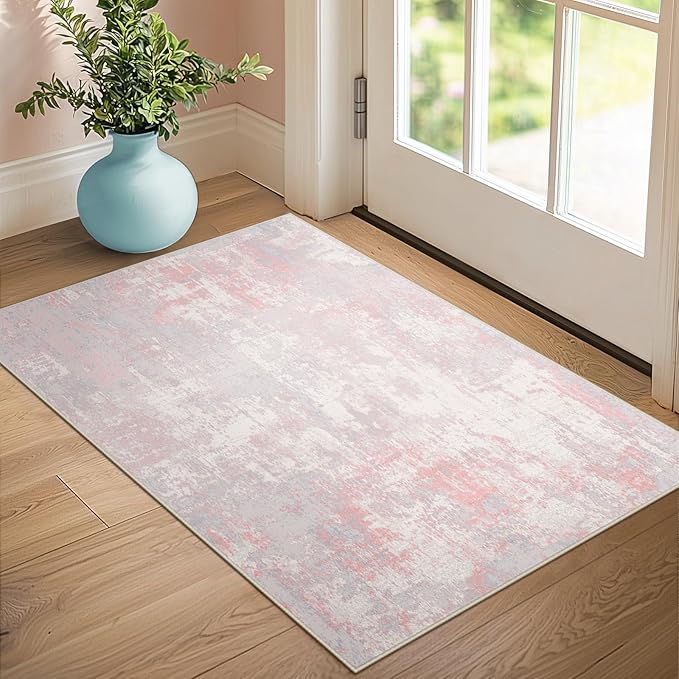 Washable Area Rugs 2'x3' Non-Slip Modern Abstract Soft by RELEANY
