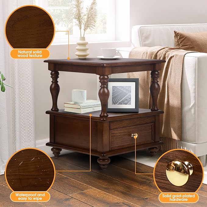 Traditional Square End Table - Image 5