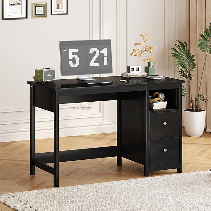 Desk with Drawers, Modern Small Computer Desk by BHG