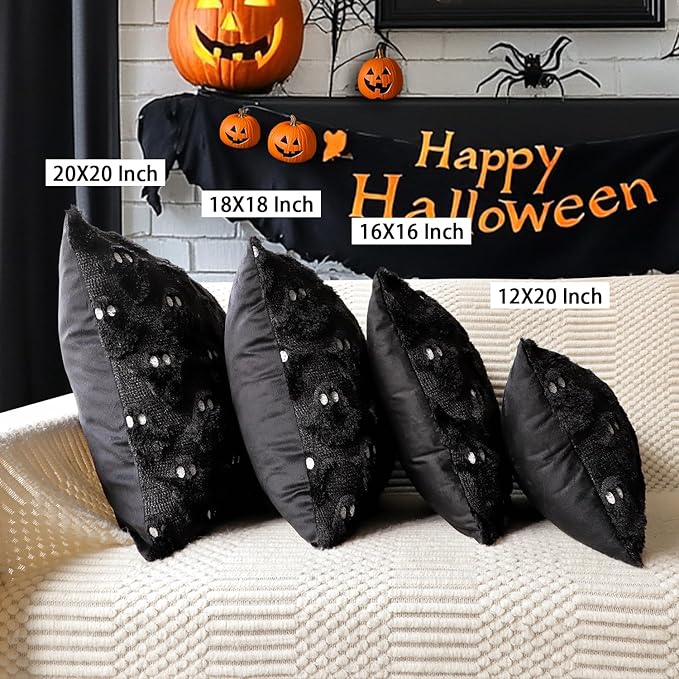 4TH Emotion Halloween Ghost Decorative Pillow Covers 18x18 Set of 2 - Image 6