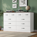 LINSY HOME 10 Drawer Dresser for Bedroom, Modern TV Stand Dressers by LINSYHOME