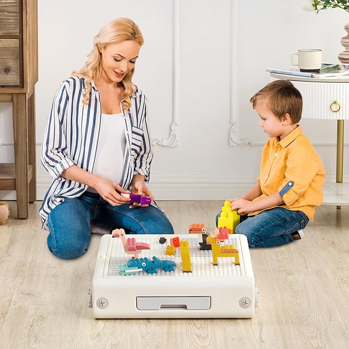Toddler Table and Chair Set, Foldable Building Block Table - Image 7