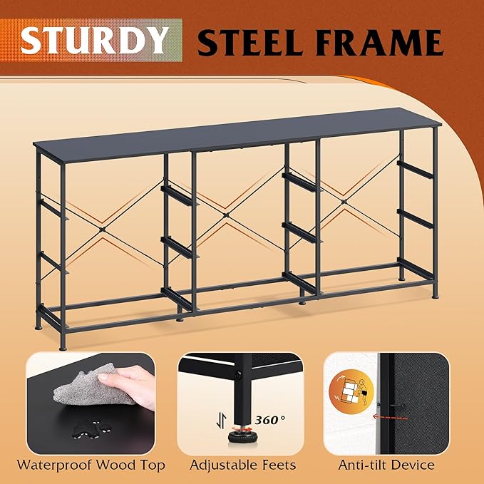 WLIVE 63''W Dresser for Bedroom, 75 inch TV, Wide Chest of Drawers - Image 6