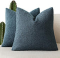 Foindtower Pack of 2 Textured Boucle Throw Pillow Covers Accent Solid Pillow by Foindtower