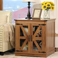 Farmhouse End Table, Rustic Square Sofa Beside Table by Expandyourspacewithendlesspossibilities