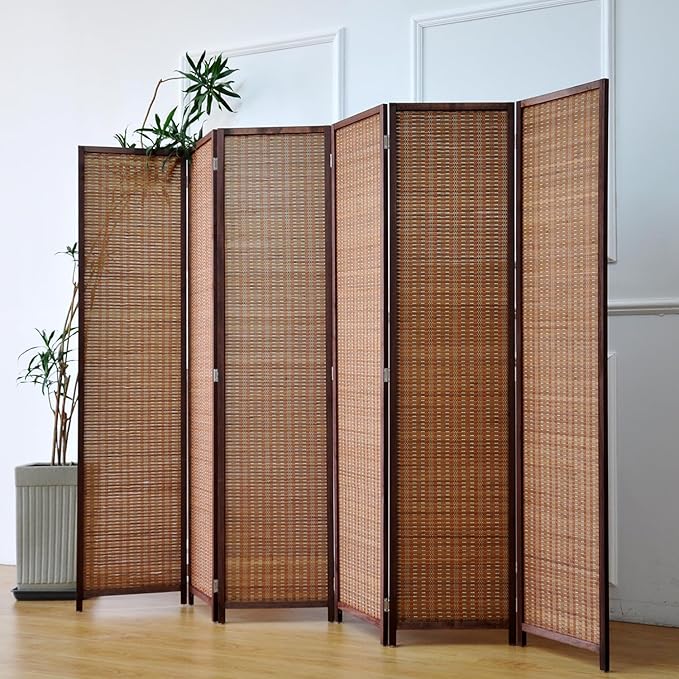 6 Panel Room Divider and Folding Screen Room Divider, Bamboo Room Divider - Image 4