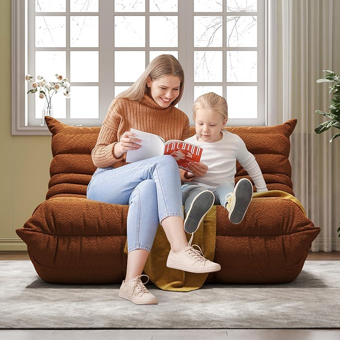 Bean Bag Chairs for Adults, Memory Foam Couch Loveseat Sofa Chair, Soft Teddy - Image 8