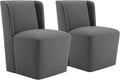 Dining Chairs with Casters No Assembly Upholstered Wingback Single Sofa Armless by Kislot