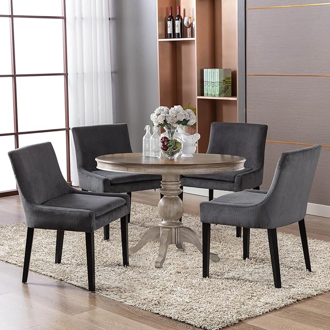 COLAMY Modern Dining Chairs Set of 6, Upholstered Corduroy Accent Side Leisure - Image 9