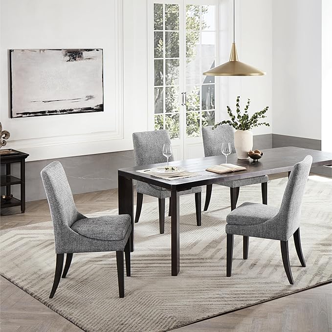 Upholstered Dining Chairs Modern Sidechair Performance Fabric High Back - Image 2