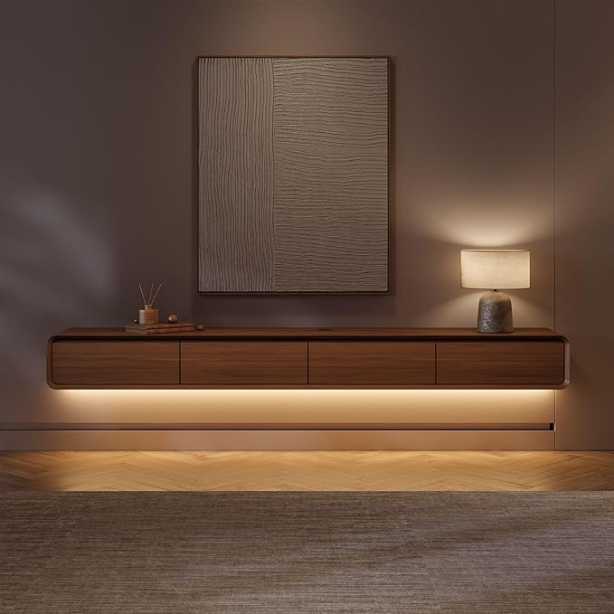 POVISON Fully-Assembled Minimalist Floating TV Stand - Image 3