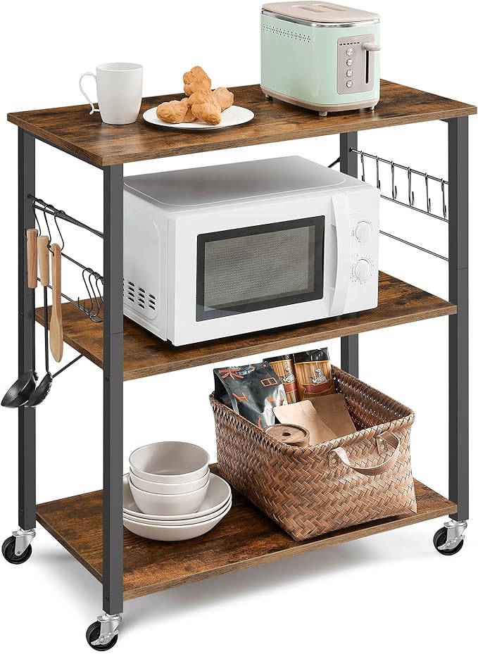 VASAGLE Kitchen Shelf on Wheels, Serving Cart by VASAGLEbySONGMICSHOME