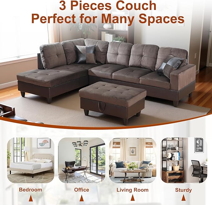 Osparple L Shaped Couch Sectional Couches - Image 7