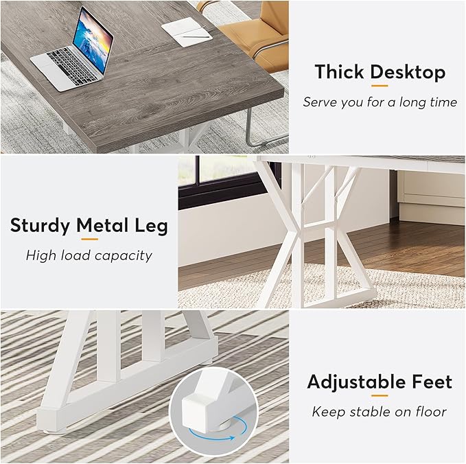 Tribesigns 70.8-Inch Executive Desk, Large Computer Office Desk Workstation - Image 5