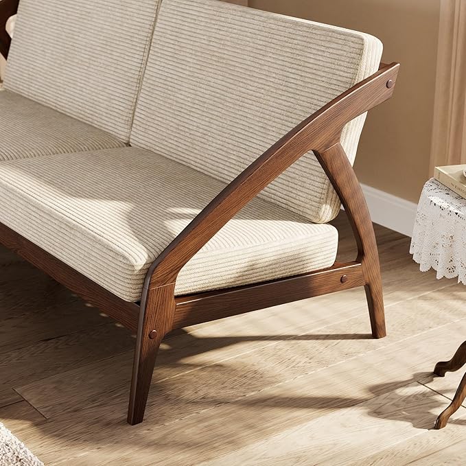 73.4" Solid Wood Upholstered Sofa, Comfortable Seat Cushion, Removable Cover - Image 7