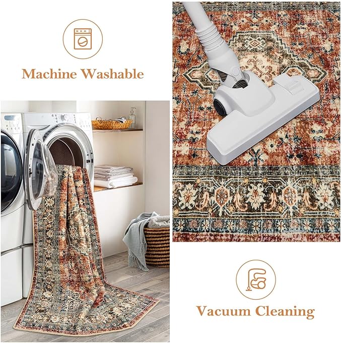 Lahome Oriental Washable Kitchen Runner Rug, 2x6 Carpet Runners - Image 4