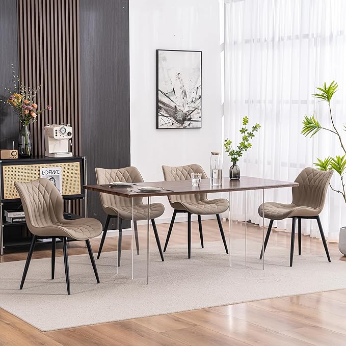 YOUNIKE Dining Chairs Set of 2, Upholstered Leather Kitchen Dining Room Chairs - Image 7