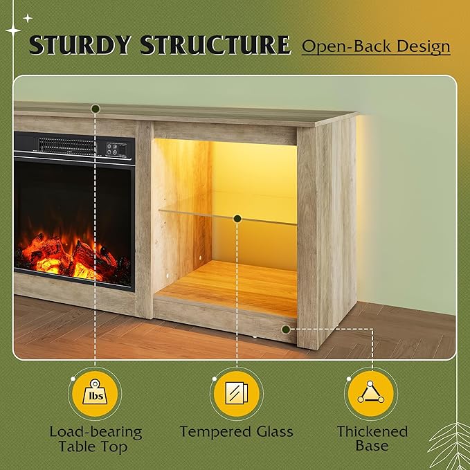 WLIVE 58 Inches Fireplace TV Stand - Image 8