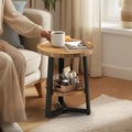 PPAMAPIC Round End Table, 2 Tier Side Table by Unknown