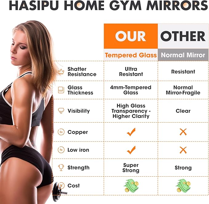 Hasipu Home Gym Mirror 48" L x 24" W - Image 7