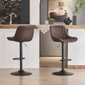 YOUNIKE Bar Stools Set of 2, Faux Leather Padded Bar Stool Counter Height by YOUNIKE