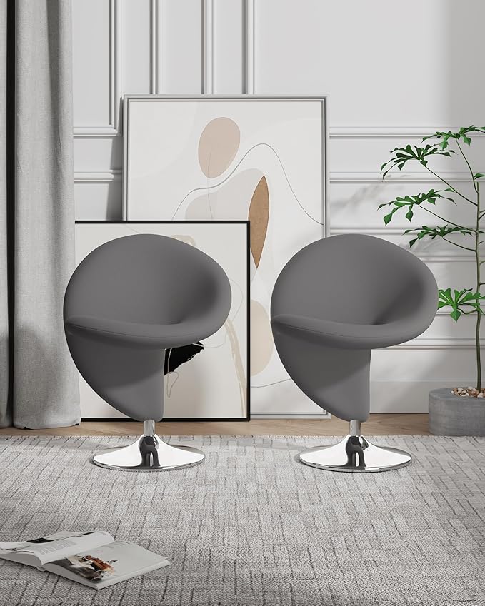 Manhattan Comfort Curl Swivel Accent Chair Set of 2 - Image 7