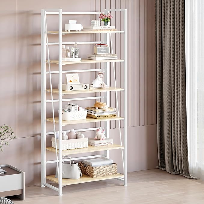 BHG Vintage Multifunctional Folding Bookshelf, No-Assembly Plant Stand Storage - Image 4