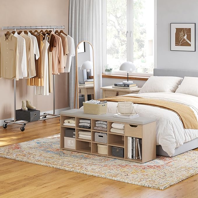 DINZI LVJ Shoe Bench, Entryway Storage Bench - Image 2
