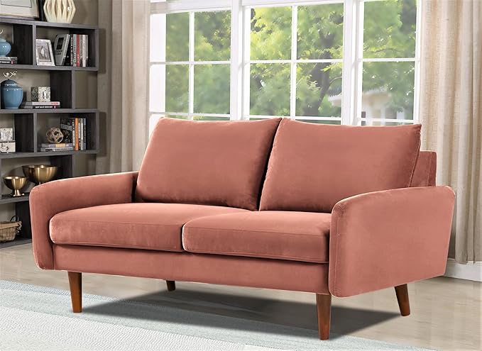 Container Furniture Direct Kent Velvet Loveseat Sofa - Image 5
