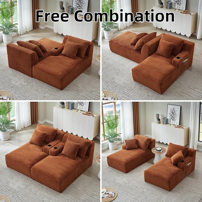 Oversized Sectional Double Chaise Lounge, Compressed Boneless Lounge Chaise - Image 3