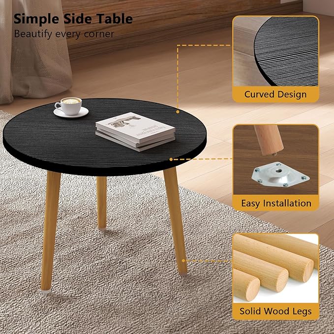 Round Coffee Table Low Table - Image 4