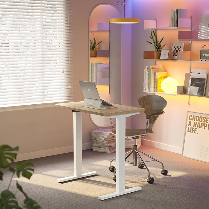 HUANUO 32" Small Electric Standing Desk Adjustable Height, 4 Memory Height by HUANUO