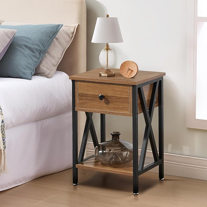 VECELO Nightstands Set of 2, Modern Bedside End Tables, Night Stands - Image 5