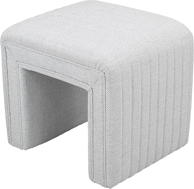 Get Set Style Vanity Stool Chair, Modern Linen Ottoman Foot Stool by GetSetStyleFurniture