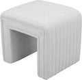 Get Set Style Vanity Stool Chair, Modern Linen Ottoman Foot Stool by GetSetStyleFurniture