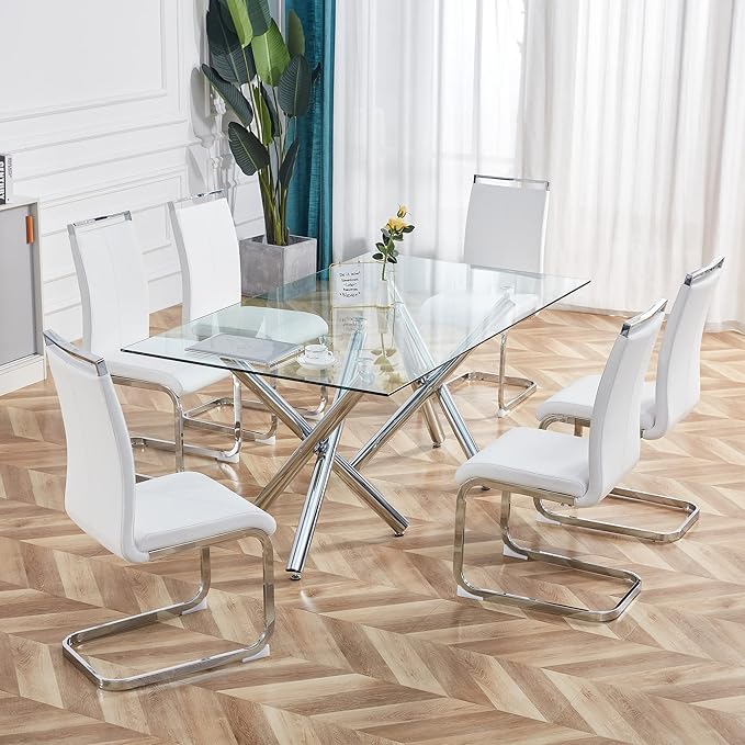 Dining Chairs Set, Kitchen Modern Metal Chairs - Image 2