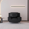 Container Furniture Direct Michael Modern Faux Leather Upholstered Stainless by ContainerDirect