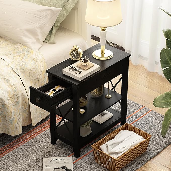 Narrow End Table with Charging Station - Image 4