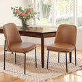 COLAMY Modern Dining Chairs Set of 2, Faux Leather Upholstered Kitchen Chairs by COLAMYINC