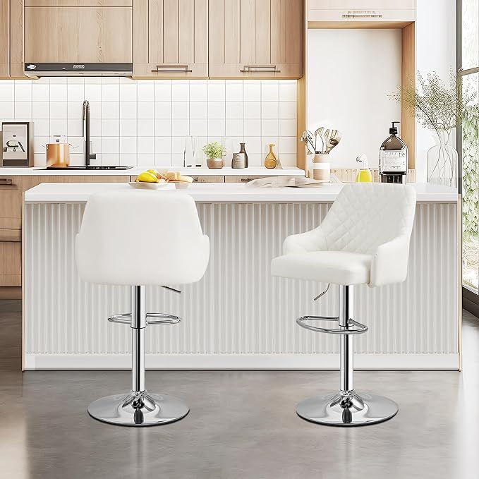 VECELO Adjustable Bar Stools Set of 2, Bar Height Stools - Image 2