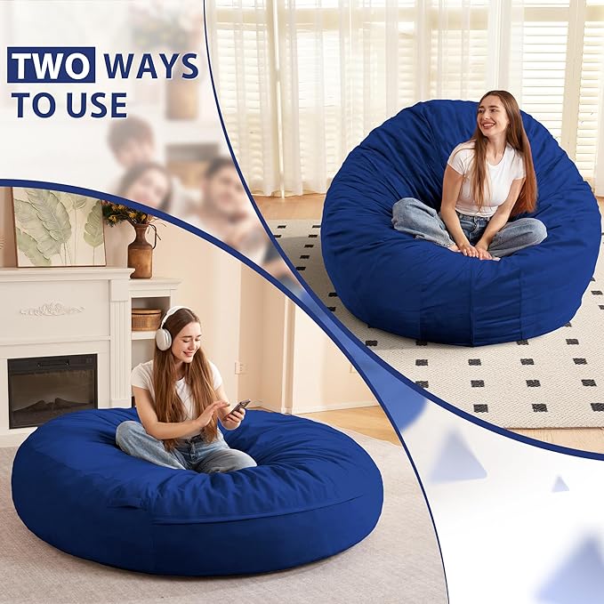 HABUTWAY XX-Large Bean Bag Chair: Giant 7' Memory Foam Furniture Bean Bag Chairs - Image 7