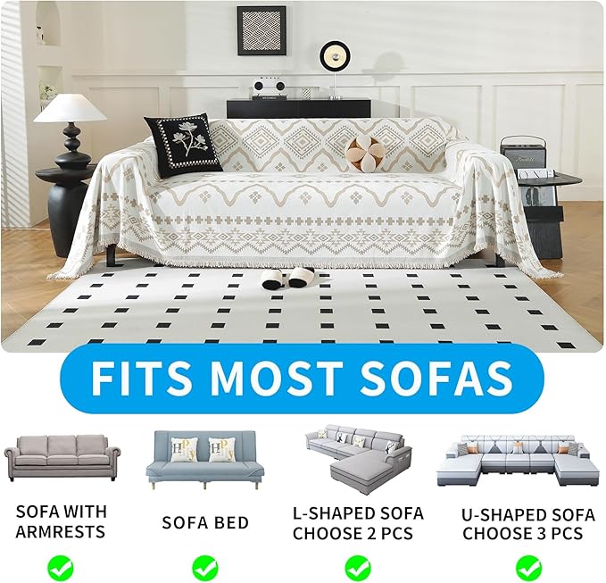 LUFEIJIASHI Boho Couch Covers for Sofa Non Slip Sofa Covers Washable Couch - Image 5