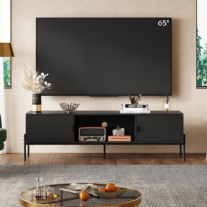 WLIVE Modern TV Stand for 65 Inch TV, Mid Century Entainment Center - Image 3