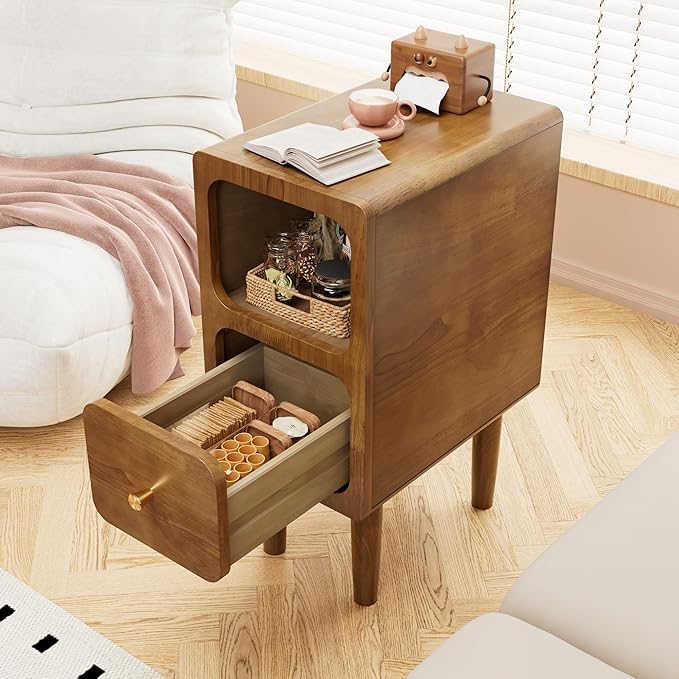 Narrow Nightstand, Solid Wood Night Stand - Image 5