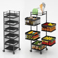 Fruit and Vegetable Basket for Kitchen No Assembly， Rotating Storage Rack by xinyourui