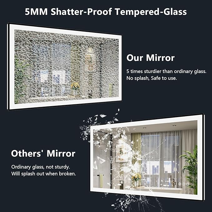 55x40 Inch LED Bathroom Mirror - Image 7