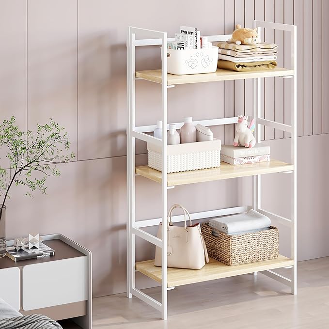BHG Vintage Multifunctional Folding Bookshelf, No-Assembly Plant Stand Storage - Image 2