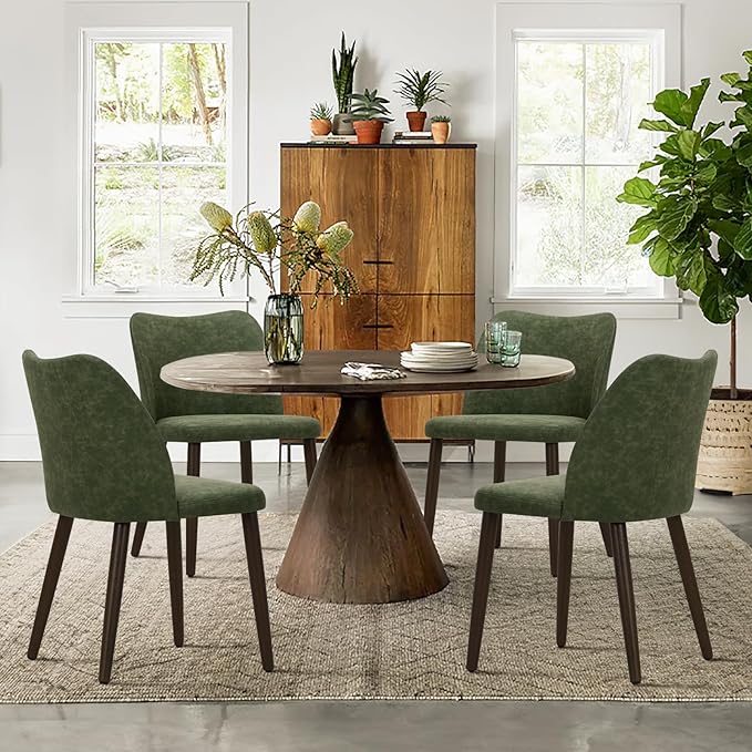COLAMY Upholstered Dining Chairs Set of 6, Modern PU Leather Dining Room - Image 2
